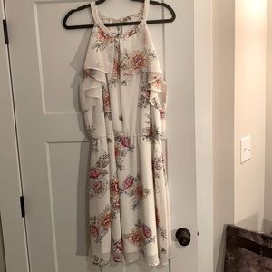 White Floral Maurices Dress, Plus Sz 2